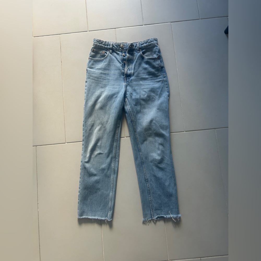 Zara high rise straight leg jeans